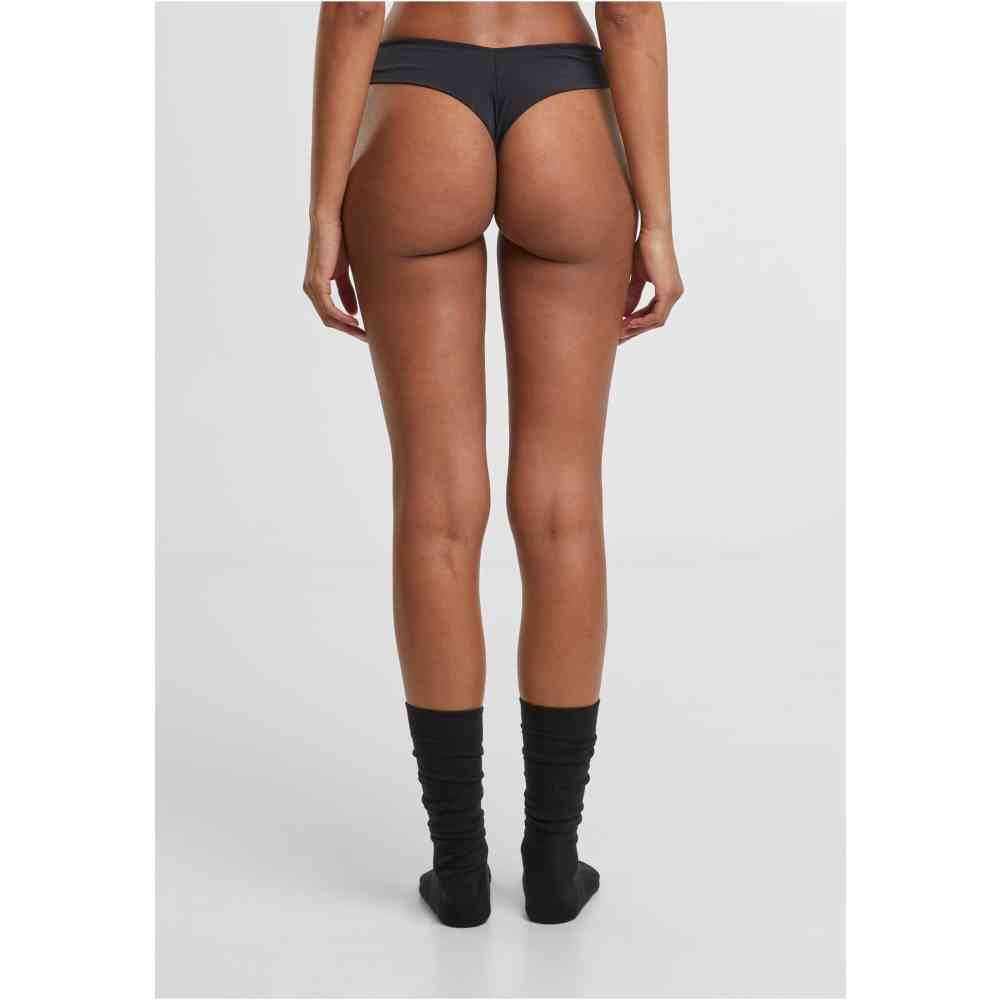 Urban Classics - Lace Tanga 2-Pack String - Noir/Noir